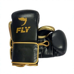 Gants de Sparring Professionnels Bleus Dorés en Cuir de Vachette Véritable Tendance avec Sangle de Poignet Ajustable AI-BG-507 - Product Image 3