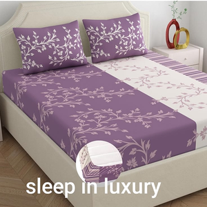 Juego de Sábanas de Algodón Estampado Personalizado de 200 Hilos, Sábana Plana con Fundas de Almohada, Juego de Ropa de Cama de Verano, Estilo Liso, Venta al Por Mayor - Product Image 2