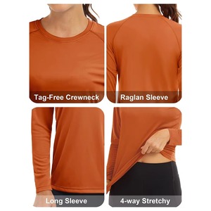 Fournisseur de T-shirts de sport ajustés en Spandex pour femmes, à absorption de la transpiration, pour la course à pied, sous marque privée - Product Image 5