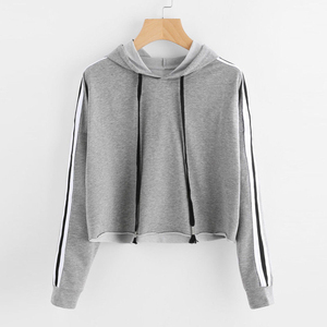 Sudaderas con capucha para mujer, de manga larga, con cremallera, estilo casual, básicas, tipo crop top. - Product Image 4