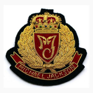 Handmade Bullion Patch Embroidery on Black Felt Embroidered Crest American Hand Made Blazer Badge Fashion Twill Fabric Badges - Product Image 1