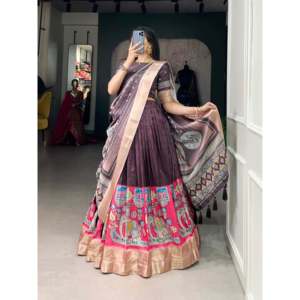 Dola Silk & kalamkari ลาย lehenga choli กับ duppta - Product Image 4
