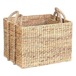 Panier de rangement pour la maison, panier de rangement en jacinthe d'eau naturel et écologique - Product Image 5