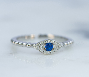 Best Selling 3mm Round Blue Cubic Zirconia Diamond Pave <b>Set</b> Minimalist 925 <b>Silver</b> 18K Gold Plated <b>Ring</b> For Fine Women's Jewelry - Product Image 3