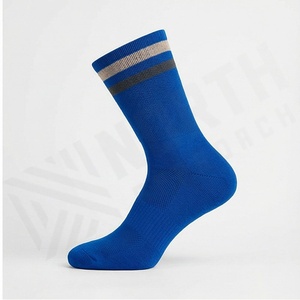 Blue Crew Socks Striped Breathable Athletic Basketball Socks for Adults Regular Fit Knitted Sport Socks - Product Image 3