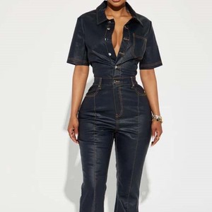 Ladies Jumpsuit Trendy One Piece Casual Wear Comfortable Fashion Outfit Wholesale Factory Supplier <b>Overalls</b> Trousers Jeans Bib - Product Image 4