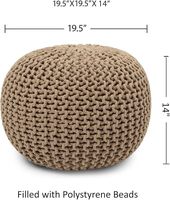 Pouf en macramé 100% coton fait main, petit et grand, décoration de luxe pour la maison, le salon, pour Noël, les rassemblements en plein air