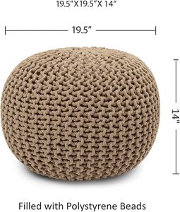 พูฟมาคราเม่ทำมือ 100% ผ้าฝ้าย ขนาดเล็กและใหญ่ ของตกแต่งบ้านหรูหรา สำหรับห้องนั่งเล่น สำหรับคริสต์มาส งานสังสรรค์กลางแจ้ง - Product Image 3