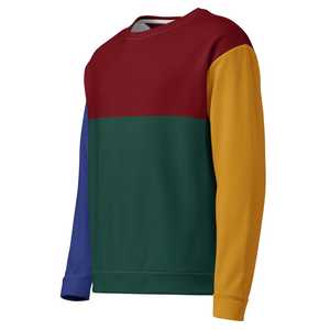 Sudadera Unisex de Forro Polar con Bloques de Color, Cuello Redondo Premium, Estilo Casual Oversize, Ropa Urbana - Product Image 3