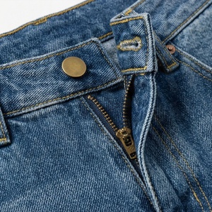 Classic Womens Denim Shorts High Waist Customized Color <b>Jeans</b> Straight <b>Button</b> Distressed Ripped Casual Summer Style Look - Product Image 4