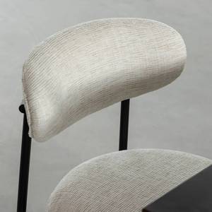 Silla Vandana Lyra Grand en tela color crudo con patas de metal negro (juego de 2) - Product Image 5