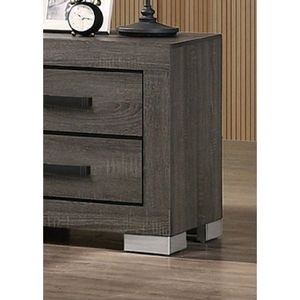 เฟอร์นิเจอร์ห้องนอนแบบดั้งเดิม โต๊ะข้างเตียงไม้แบบมีลิ้นชักสีเทา ดีไซน์ไม่ซ้ำใคร - Product Image 3