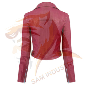 Customized High Quality Ladies PU <b>Leather</b> <b>Jacket</b> <b>Long</b> Sleeves Coats Ladies <b>Leather</b> <b>Jackets</b> For Adults - Product Image 3