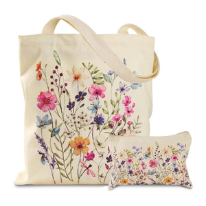 Sac fourre-tout en toile écologique réutilisable, sac de courses en coton, sac en toile personnalisé imprimé, vente en gros de sacs en toile - Product Image 1