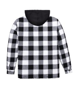 เสื้อเชิ้ตผ้าฟลานเนลลายตารางแขนยาวสำหรับผู้ชาย สีตามสั่งจากโรงงาน ดีไซน์ใหม่ล่าสุด คอตั้งแบบมีฮู้ด ตกแต่งกระเป๋า - Product Image 2
