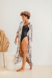 Womens Tie Dye Kimono <b>Cardigan</b> Cover Up Beachwear Boho Loose Fit Summer Kaftan - Product Image 2