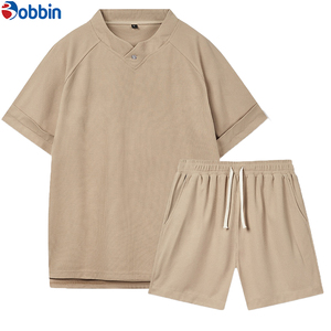 Conjunto de chándal unisex cómodo y transpirable estilo urbano para hombre, camiseta oversize y pantalón corto, novedad frontal - Product Image 5