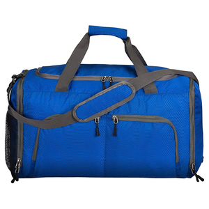 Blue Gym <b>Duffel</b> <b>Bag</b> with Adjustable Strap Large Capacity Polyester Casual Style Zipper Closure Unisex Fitness <b>Bag</b> - Product Image 6