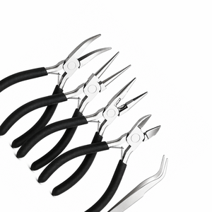 MANAN INSTRUMENTS Stainless Steel Jewelry Pliers Set <b>Black</b> Handles for DIY Crafting Tools 5 Pieces Including Tweezers for <b>Ring</b> - Product Image 2