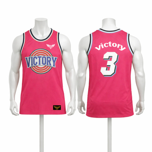 Maillot de basket-ball blanc personnalisé pour hommes, uniforme d'équipe en maille sans manches, rouge bleu, sublimation, nom et numéro personnalisés - Product Image 6