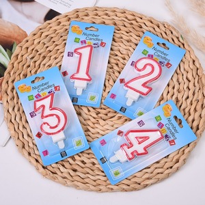 Velas Numéricas Clásicas TOOWIN con Borde Rojo, Sin Humo, con Base, para el Primer Cumpleaños de Niños, Decoraciones para Pasteles de Celebración - Product Image 2
