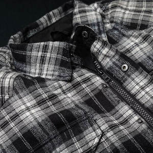 CE Armored Motorcycle <b>Flannel</b> Riding <b>Jacket</b> Unisex % Cotton Lined Breathable 140g Protective Biker Shirt Removable Padding - Product Image 5