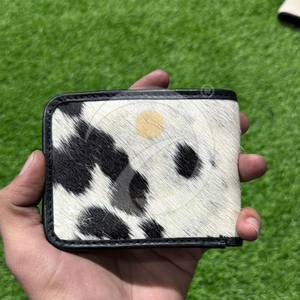 Luxury Handmade Hair On Hide <b>Wallet</b> Mens <b>Compact</b> Cash Organizer With Rich Cowhide Leather Texture Hair On Hide <b>Wallet</b> - Product Image 1