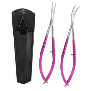 Ciseaux à sourcils incurvés de précision en acier inoxydable, outil de coupe professionnel pour la beauté par Bahasa Pro - Product Image 1