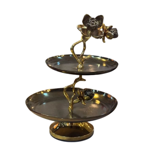 Wholesale 2 Tier Stainless Steel <b>Cake</b> <b>Stand</b> With Gold Design Decorative & Cupcake Serving Platter Modern Metal Fruit For Parties - Product Image 6