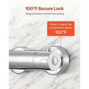 Miscelatore Termostatico per Doccia con Blocco di Sicurezza, Valvola Trim 100°F per Acqua Calda e Fredda, per Vasca e Doccia - Product Image 3