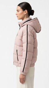Veste matelassée rose à capuche, fermeture éclair, manches longues, couleur unie, imperméable, coupe-vent, chauffante, manteau d'hiver pour femmes - Product Image 6