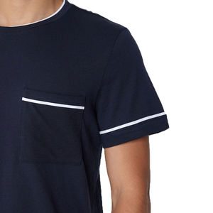 Conjunto de camiseta y pantalones cortos de corte regular para hombre, nuevo diseño, color sólido, manga corta, tela de algodón, conjunto de dos piezas con bolsillos en oferta. - Product Image 4