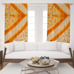 Cortina con Estampado Tie Dye Colorido, Panel Decorativo de Algodón Natural para Ventana, para Apartamento, Villa, Hotel, Venta al por Mayor en India - Product Image 1