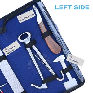Kit complet d'outils de soin des sabots pour fermeur : Râpe à sabots, Coupe-sabots pour poulains, Couteau à lame courbée, Couteau à sabots, Pince à sabots, Polisseur à sabots et Cure-sabots - Product Image 3