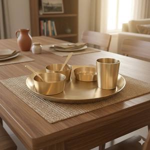 Eleve su experiencia gastronómica con el juego de vajilla de lujo Amulyam de 6 utensilios Kansa hechos a mano: duraderos y sostenibles - Product Image 1