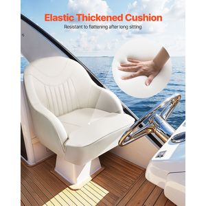 Asiento de capitán para barco con respaldo bajo, cojín de esponja gruesa, cuero de PVC impermeable, diseño ergonómico - Product Image 5