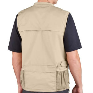 Chaleco Táctico Multibolsillos Beige para Hombre, Cierre de Cremallera, Transpirable, para Actividades al Aire Libre, Uso Casual, Temporada de Primavera - Product Image 3