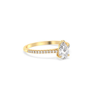 REYES Hot Selling 14K Solid Yellow Gold HPHT CVD Lab Grown Diamond Solitaire Engagement Rings For Women Luxury Fine Jewelry - Product Image 3