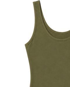 Manufacturer Olive Green Tank <b>Top</b> With Mustard Yellow Shorts Women Two Piece Summer Lounge Wear Casual Soft Stretch Set Outfit - Product Image 3