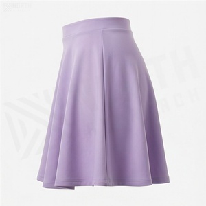 Women A-Line Mini <b>Skirt</b> Solid Color <b>Elastic</b> <b>Waist</b> Comfortable Spandex Polyester <b>Skirt</b> All Seasons Wear - Product Image 3