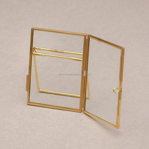 Superior Best Quality Clear <b>Glass</b> Gold Finished Rectangle Tabletop Decorative <b>Photo</b> Decoration Memories <b>Photo</b> Storage <b>Frame</b> Deco - Product Image 6