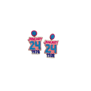 Pendientes hechos a mano con forma personalizada, con pedrería y cuentas de vidrio, estilo moderno para escuelas y universidades, con intrincado trabajo de cuentas. - Product Image 5