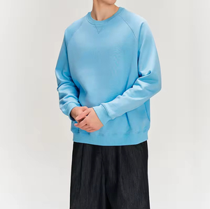 เสื้อสเวตเชิ้ตคอกลมโอเวอร์ไซส์ แขนเสื้อแบบแร็กแลน ผ้าฝ้าย 100% 350GSM พิมพ์โลโก้ตามสั่ง ผลิตจากผ้าฟลีซรักษ์โลก สไตล์สตรีทแวร์ - Product Image 3