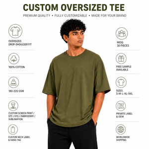 T-shirt Homme Oversize Col Rond Manches Courtes 100% Coton Jersey Impression Numérique Écologique Logo Avant Épaule Renforcée - Product Image 3