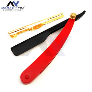 Navaja de Afeitar Profesional para Barbería, Negra, Roja y Dorada, Clásica, de Acero Inoxidable, Plegable, para Barbería y Cuidado Personal en Casa - Product Image 6