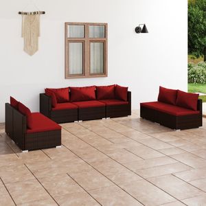 Grand ensemble de salon de jardin modulaire en rotin PE brun, mobilier d'extérieur modulaire haut de gamme - Product Image 1