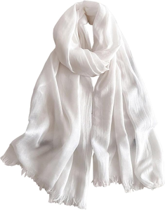 Custom Cotton Viscose Polyester <b>Scarf</b> Fabric Manufacturer Soft Lightweight OEM ODM Bulk White Label Service - Product Image 5