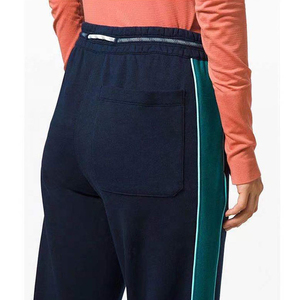 Women's Maroon High Waist Jogger Pants Solid Color Drawstring Elastic Cuff Side Pockets Ankle-Length Regular Fit Autumn Wear - Product Image 5