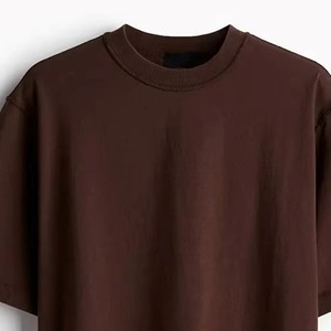 T-shirt en coton épais avec logo brodé personnalisé, respirant, décontracté pour l'été - Product Image 4