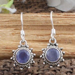 Boucles d'oreilles en argent sterling 925 avec tanzanite naturelle, taille ronde AAA, pierre précieuse bleu violet, bijoux pierre de naissance de décembre - Product Image 5